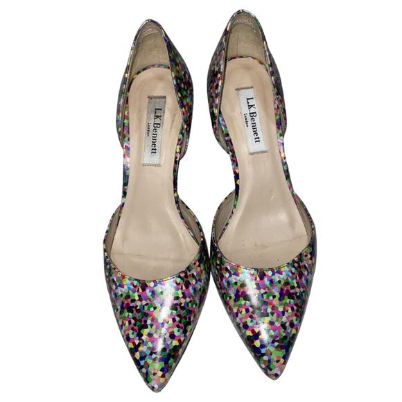 L.K. Bennett London Multicolor Confetti Print D'Orsay Heels   Size: EU 37 US 7 - Picture 2 of 8